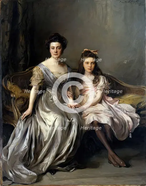 Portrait of a Lady and her Daughter (Portrait of Anya and Lanya), 1911. Creator: Philip A de Laszlo.