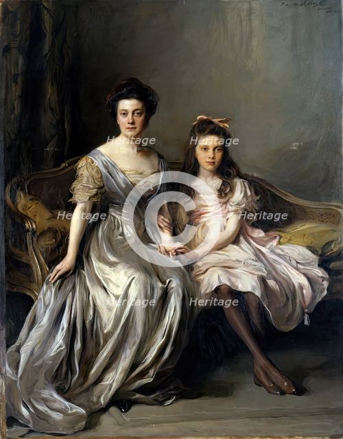 Portrait of a Lady and her Daughter (Portrait of Anya and Lanya), 1911. Creator: Philip A de Laszlo.