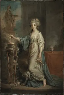 Portrait of a Lady as a Vestal Virgin, c1780s. Creator: Angelica Kauffman