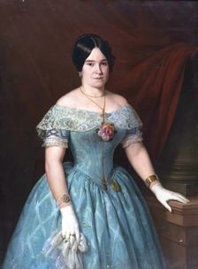 Portrait of a Lady Dressed in Blue, 1843. Creator: Antonio María Esquivel