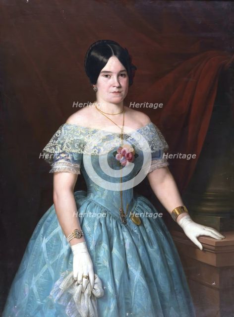 Portrait of a Lady Dressed in Blue, 1843. Creator: Antonio María Esquivel.