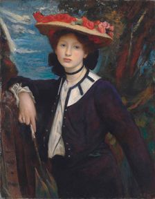Portrait of a lady holding a parasol, 1904. Creator: Watson, George Spencer (1869-1934)