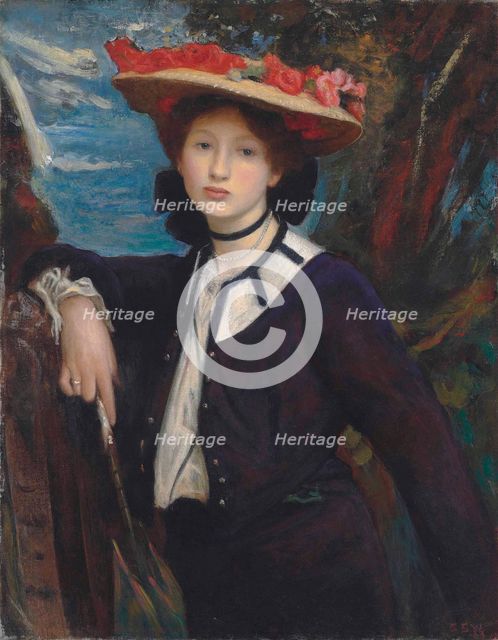Portrait of a lady holding a parasol, 1904. Creator: Watson, George Spencer (1869-1934).
