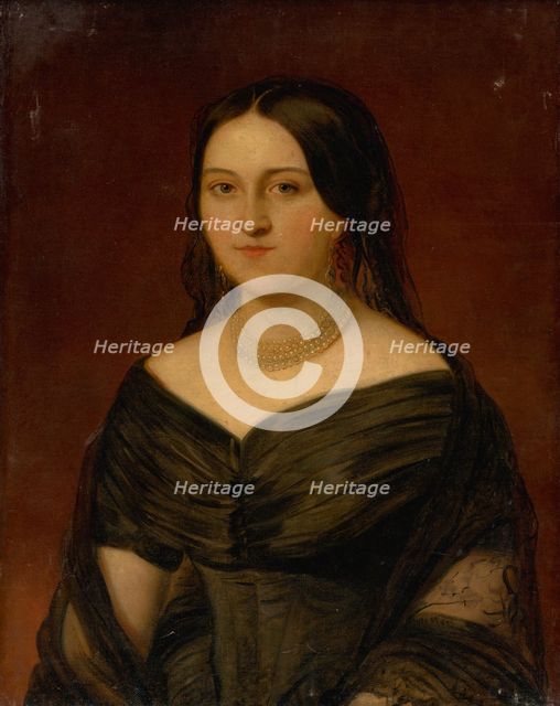 Portrait of a Lady in a Dark Dress, 1860-1870. Creator: Unknown.