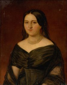 Portrait of a Lady in a Dark Dress, 1860-1870. Creator: Unknown