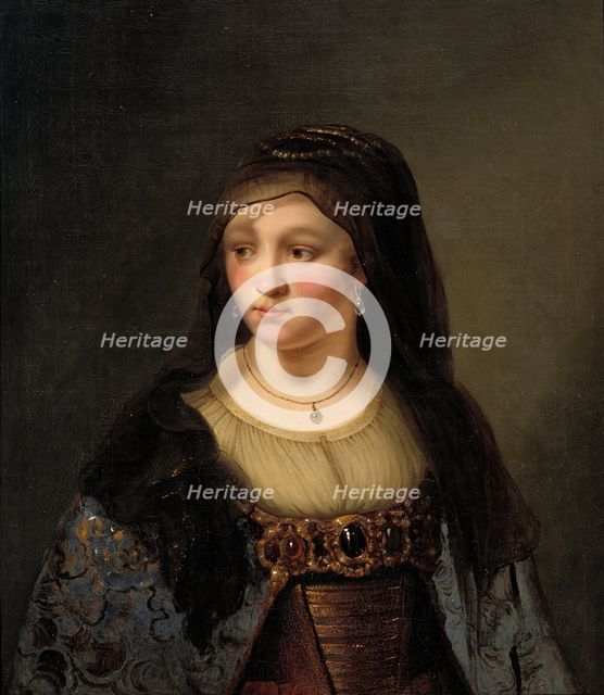 Portrait of a Lady in a Veil, 1643-1674. Creators: Thomas Mathisen, Rembrandt Harmensz van Rijn.