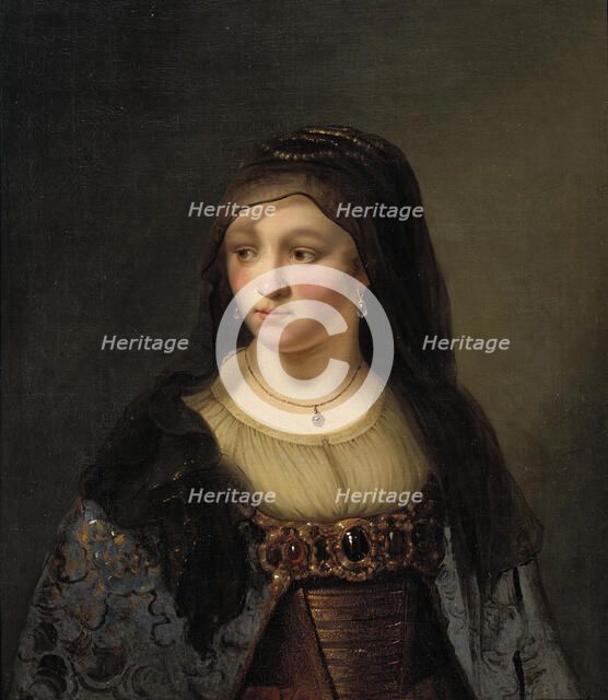 Portrait of a Lady in a Veil, 1643-1674. Creators: Thomas Mathisen, Rembrandt Harmensz van Rijn.