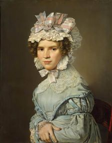 Portrait of a Lady in Blue Dress, 1824. Creator: Christian Albrecht Jensen
