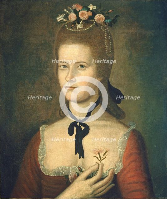 Portrait of a Lady in Red, c. 1785/1790. Creator: Sherman Limner.