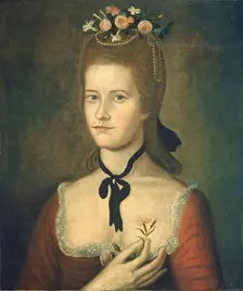 Portrait of a Lady in Red, c. 1785/1790. Creator: Sherman Limner