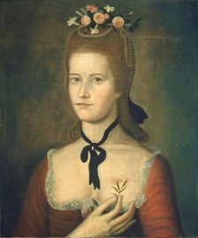 Portrait of a Lady in Red, c. 1785/1790. Creator: Sherman Limner