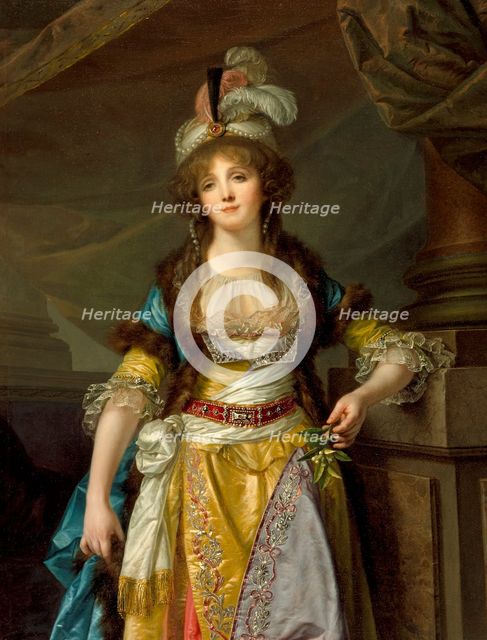 Portrait of a Lady 

in Turkish Fancy Dress, c1790. Creator: Jean-Baptiste Greuze.
