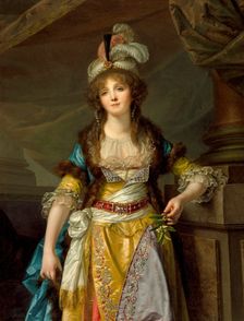 Portrait of a Lady in Turkish Fancy Dress, c1790. Creator: Jean-Baptiste Greuze
