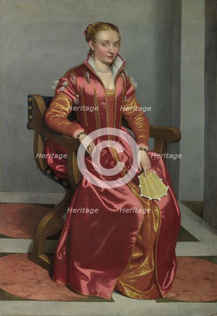 Portrait of a Lady (La Dama in Rosso), c. 1560. Artist: Moroni, Giovan Battista (1520/25-1578)