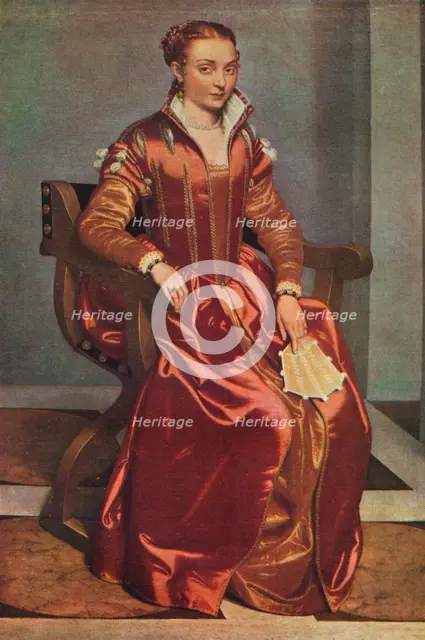 'Portrait of a Lady ('La Dama in Rosso')', c1556-60. Artist: Giovanni Battista Moroni.
