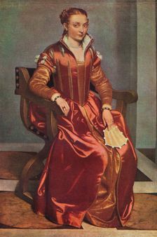 Portrait of a Lady ('La Dama in Rosso') c1556-60. Artist: Giovanni Battista Moroni