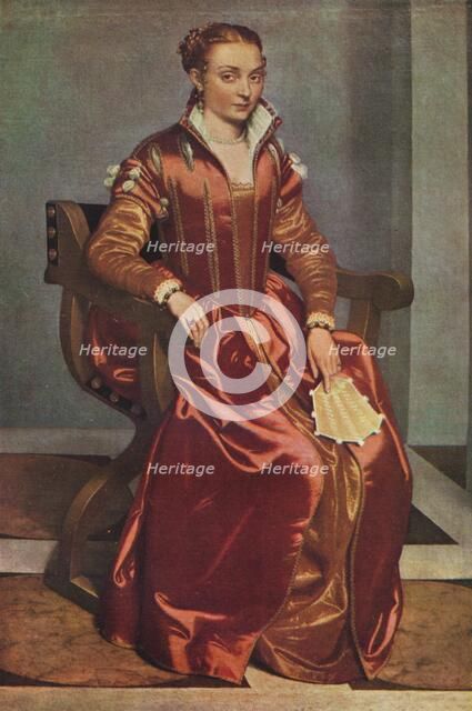 'Portrait of a Lady ('La Dama in Rosso')', c1556-60. Artist: Giovanni Battista Moroni.