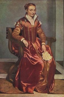Portrait of a Lady ('La Dama in Rosso') c1556-60. Artist: Giovanni Battista Moroni