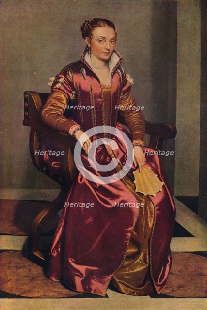 'Portrait of a Lady (La Dama in Rosso)', c1556. Artist: Giovanni Battista Moroni.