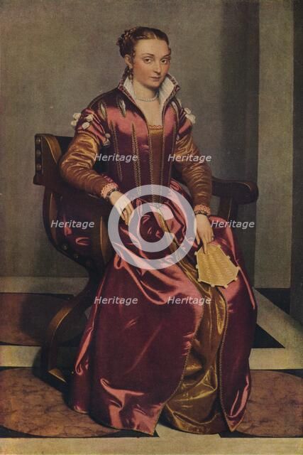 'Portrait of a Lady (La Dama in Rosso)', c1556. Artist: Giovanni Battista Moroni.
