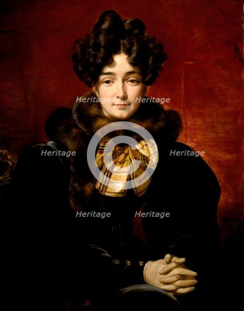 Portrait of a Lady (Possibly Mrs. Patrick Campbell, Neé Fitzgerald), 1831. Creator: Emile Jean-Horace Vernet.
