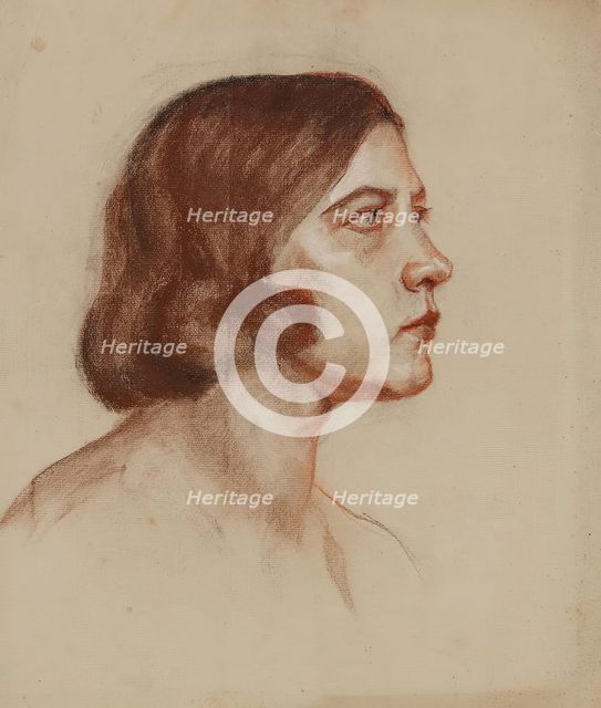 Portrait of a lady (recto), undated. (c1930s) Creator: Anny Dollschein.