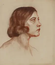 Portrait of a lady (recto), undated. (c1930s) Creator: Anny Dollschein