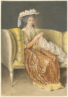 Portrait of a Lady Sewing. Creator: Daniel Nikolaus Chodowiecki