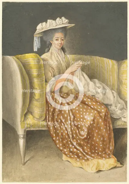 Portrait of a Lady Sewing. Creator: Daniel Nikolaus Chodowiecki.