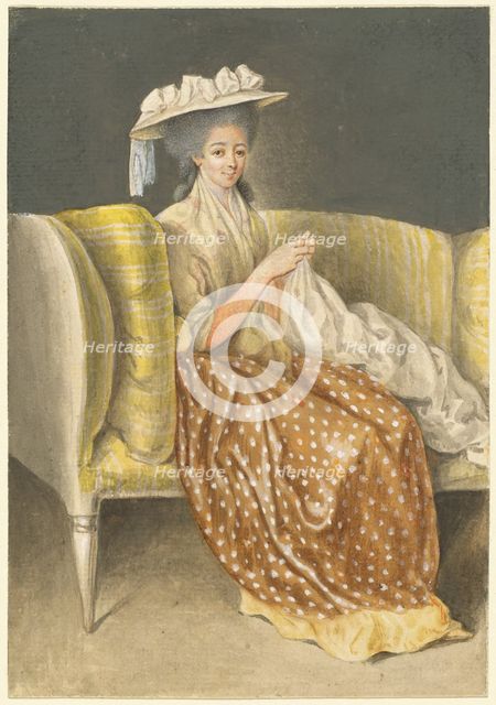 Portrait of a Lady Sewing. Creator: Daniel Nikolaus Chodowiecki.