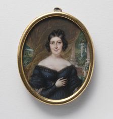 Portrait of a lady wearing black dress, c1810s. Creator: J Lecourt