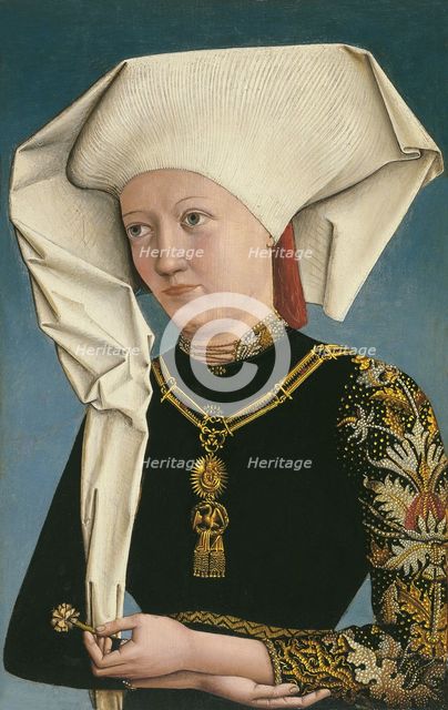Portrait of a Lady wearing the Order of the Swan. Artist: Master of Ansbach (active ca 1490)
