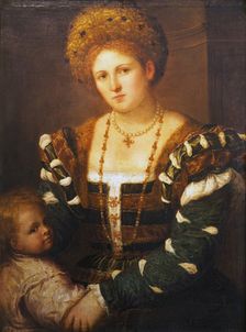 Portrait of a Lady with a Boy, 1530. Creator: Paris Bordone