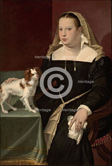 Portrait of a Lady with a Dog, 1565-1569. Creator: Passerotti (Passarotti); Bartolomeo (1529-1592).