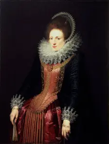 Portrait of a Lady with a Fan 1610s. Artist: Flemish Master