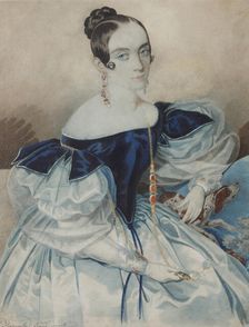 Portrait of a Lady with a Lorgnette, 1830s. Creator: Hampeln, Carl, von (1794-after 1880)