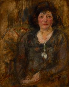 Portrait of a Lady with a Necklace, between 1914-1916. Creator: Olga Boznanska