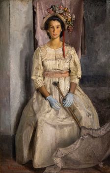 Portrait of a lady with a parasol, c1948. Creator: Gaudenzi, Pietro (1880-1955)