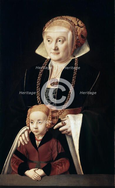 'Portrait of a Lady with Daughter', c1530s-c1540s.  Artist: Bartholomaeus Bruyn the Elder