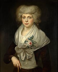 Portrait of a lady with flowers, 1780/1790. Creator: Jan Cornelis Mertens