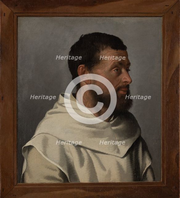 Portrait of a Lay Brother with a Fictive Frame, c1555-1560. Creator: Giovanni Battista Moroni.