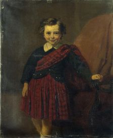 Portrait of a little boy (Maurice Coblence), in Scottish costume, 1866. Creators: Edouard Moyse, Maurice Coblence