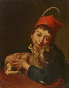 Portrait of a Little Boy with a Dog, c1750. Creator: Unknown