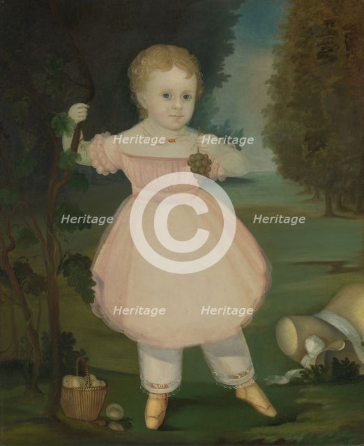 Portrait of a Little Girl Picking Grapes, 1840-50. Creator: Unknown.