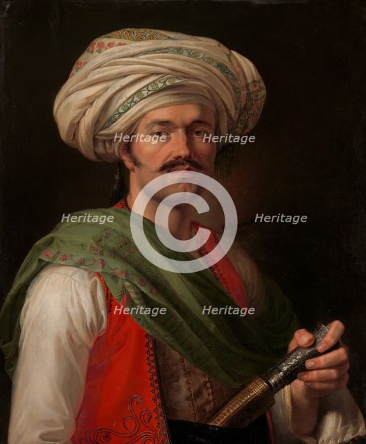 Portrait of a Mameluke, Said to Be Roustam Raza (ca. 1781-1845), 1810. Creator: Émile Jean-Horace Vernet.