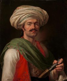 Portrait of a Mameluke, Said to Be Roustam Raza (ca. 1781-1845), 1810. Creator: Émile Jean-Horace Vernet
