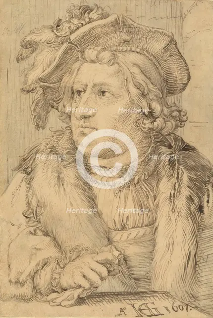 Portrait of a Man, 1607. Creator: Hendrik Goltzius.