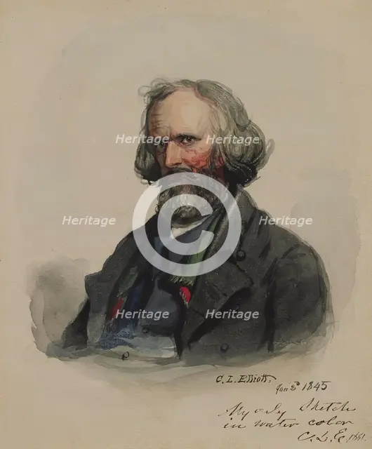 Portrait of a Man, 1845. Creator: Charles Loring Elliott.