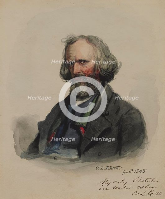 Portrait of a Man, 1845. Creator: Charles Loring Elliott.