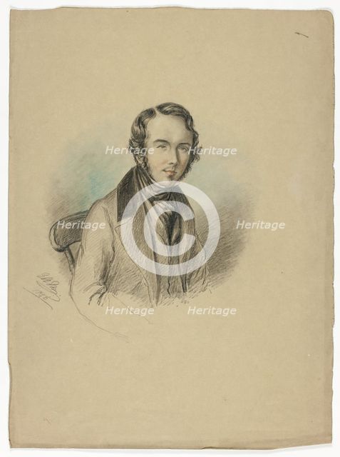 Portrait of a Man, 1846. Creator: Elizabeth Murray.